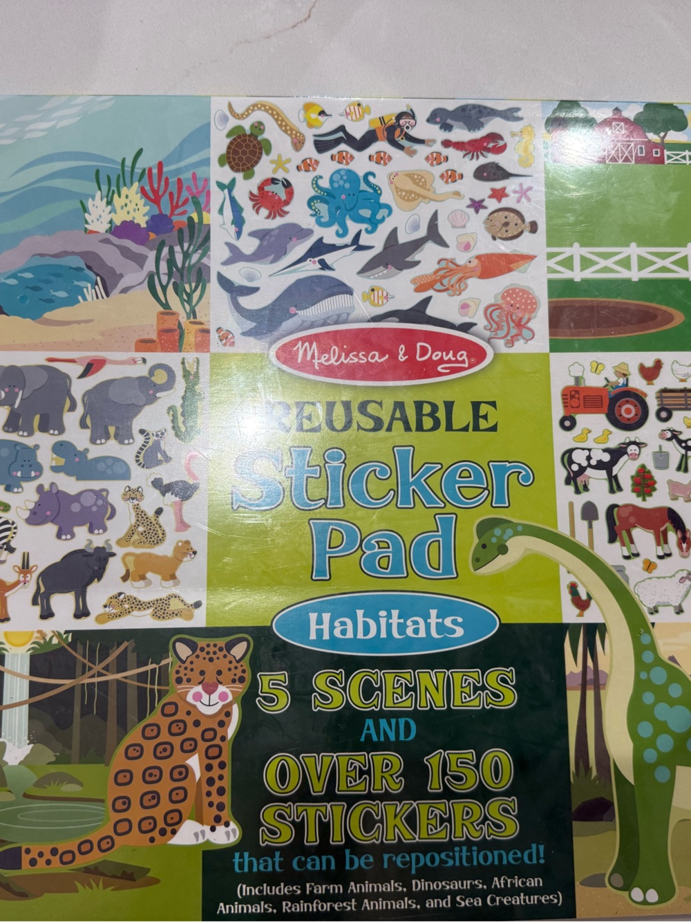 Melissa & Doug Reusable Sticker Pad - Green, Blue, Yellow, Brown